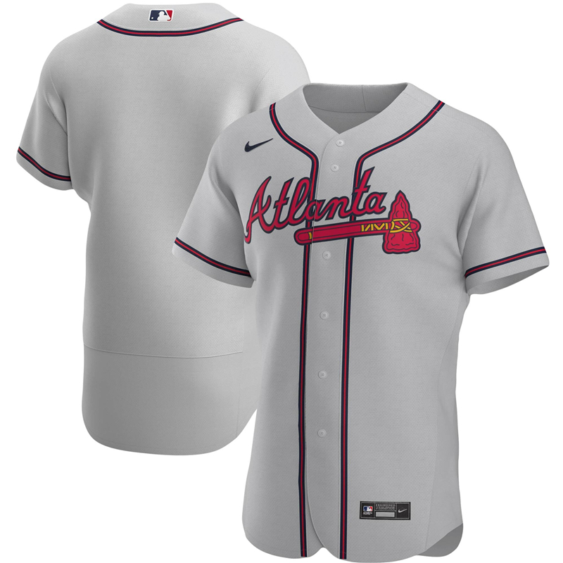 2020 MLB Men Atlanta Braves Nike Gray Road 2020 Authentic Official Team Jersey 1